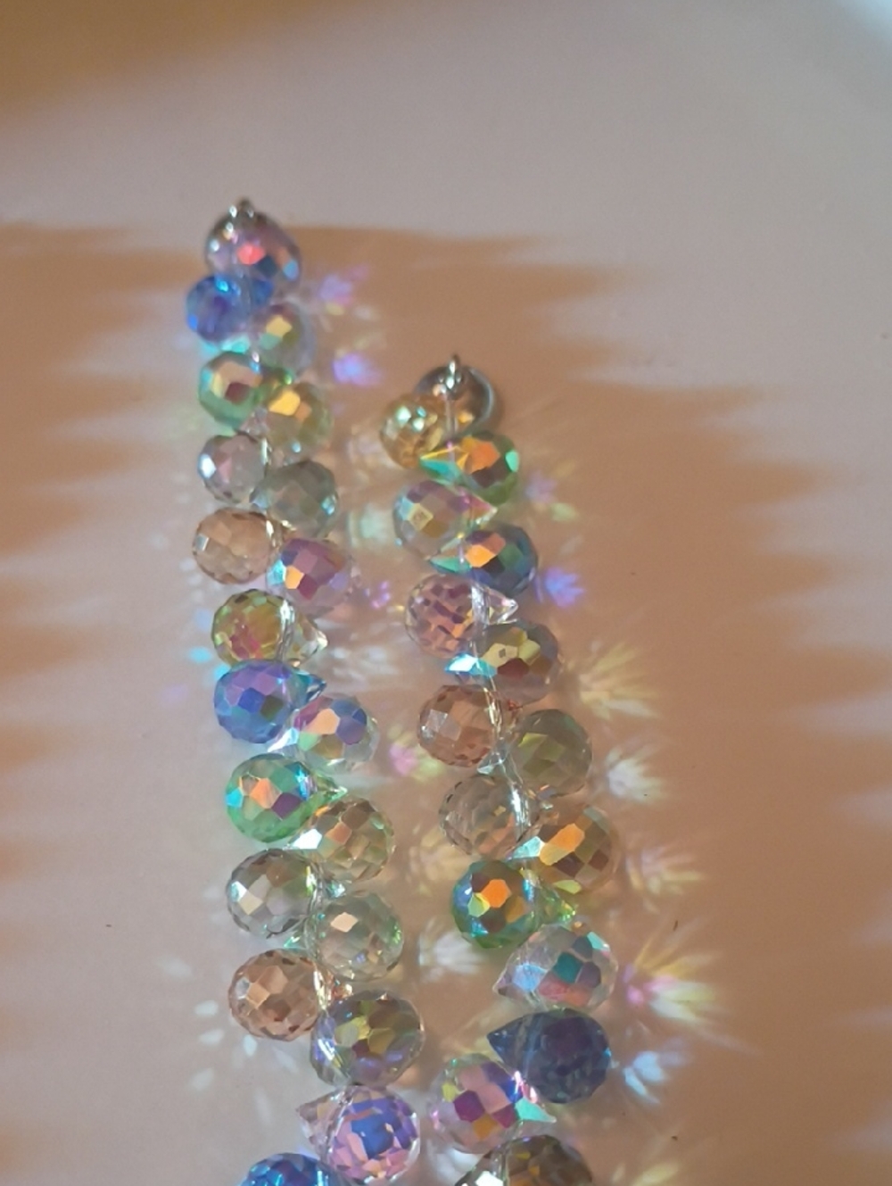 2 Multi-Color Faceted Crystal Bead Necklace - Women Jewelry - Picture 5 of 6